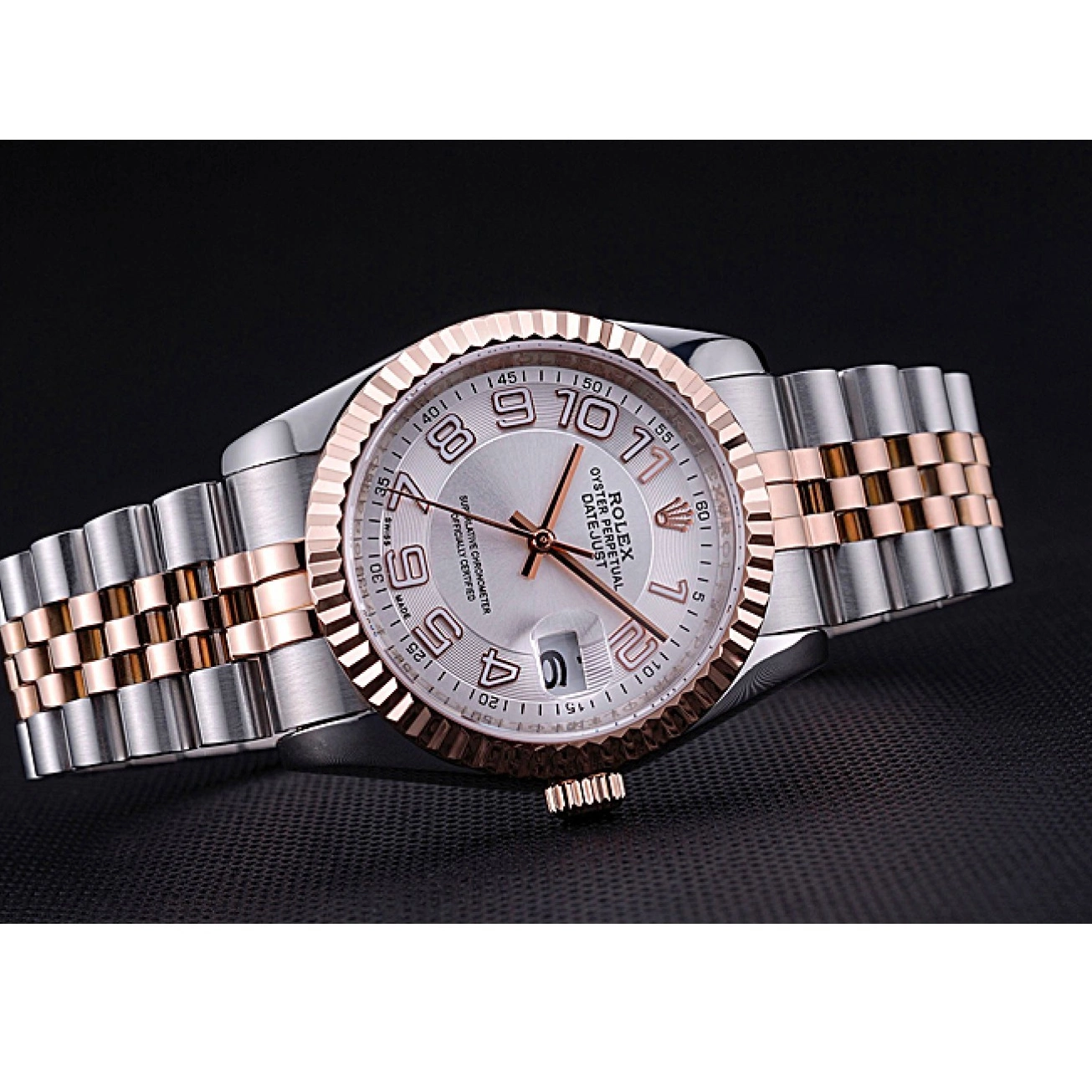 MiroTime 0806 Rolex DateJust White Dial Stainless Steel and Gold Bracelet 622544